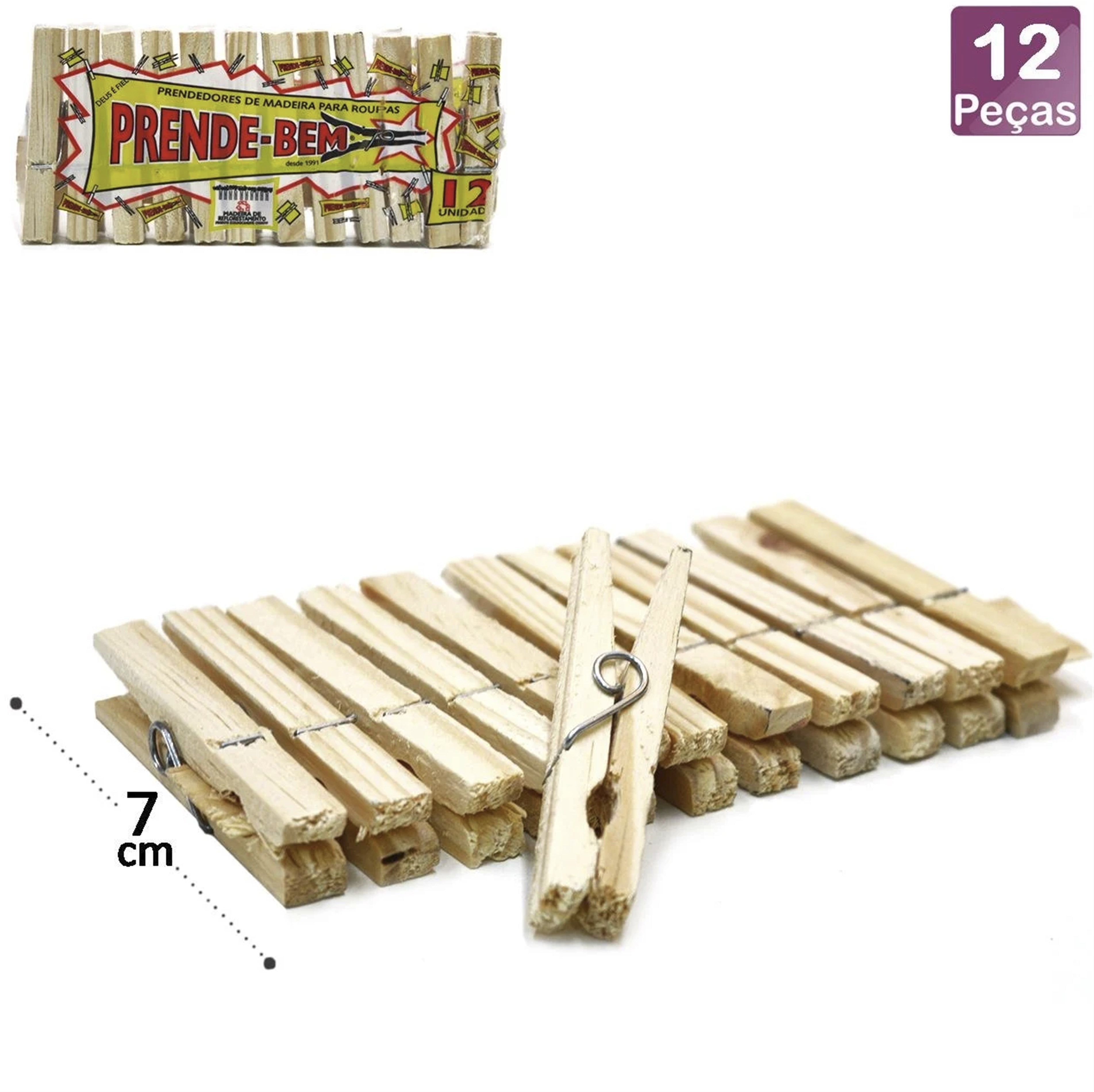 PRENDEDORES MADEIRA 12PÇS